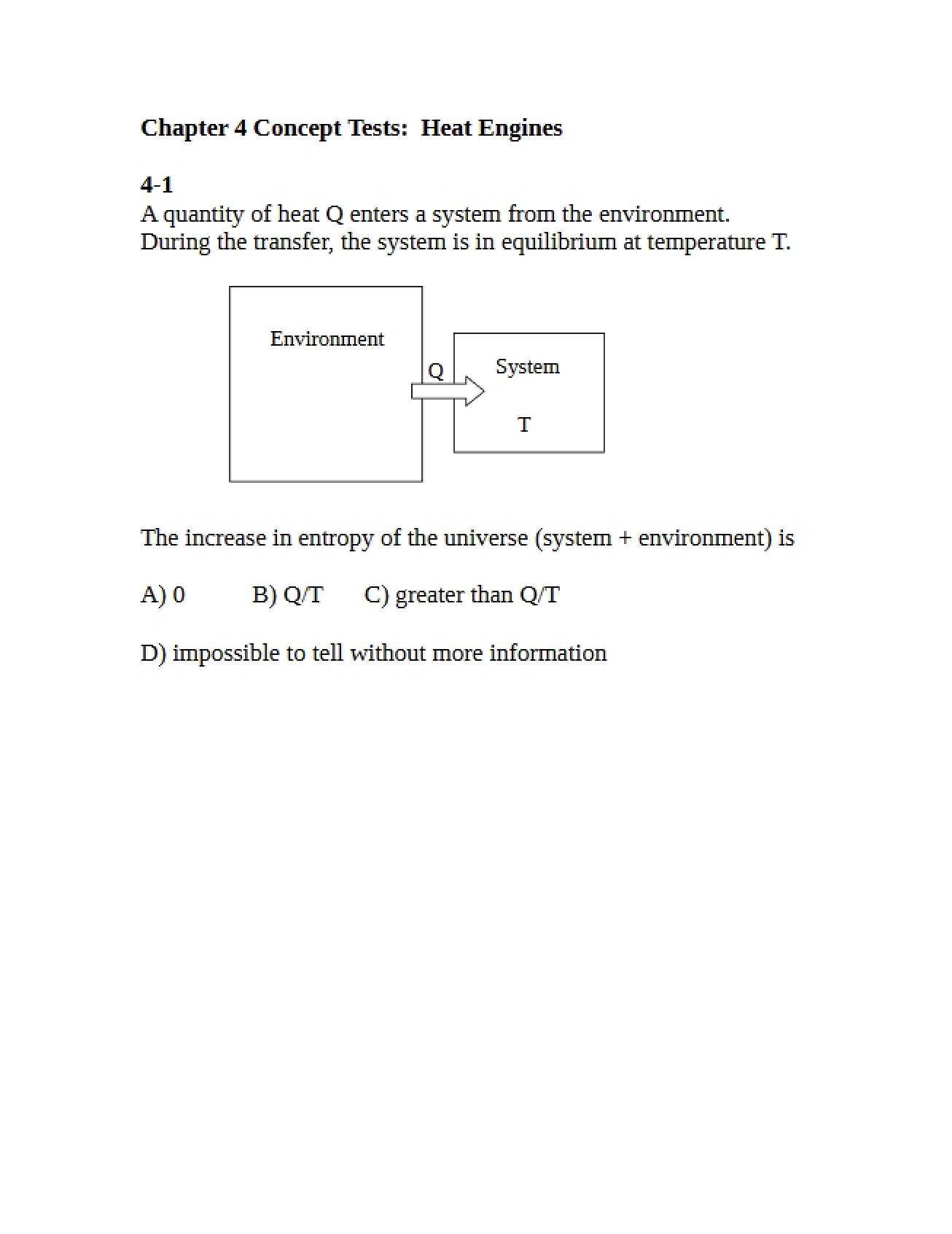 Chapter Four Concept Tests Heat Engines