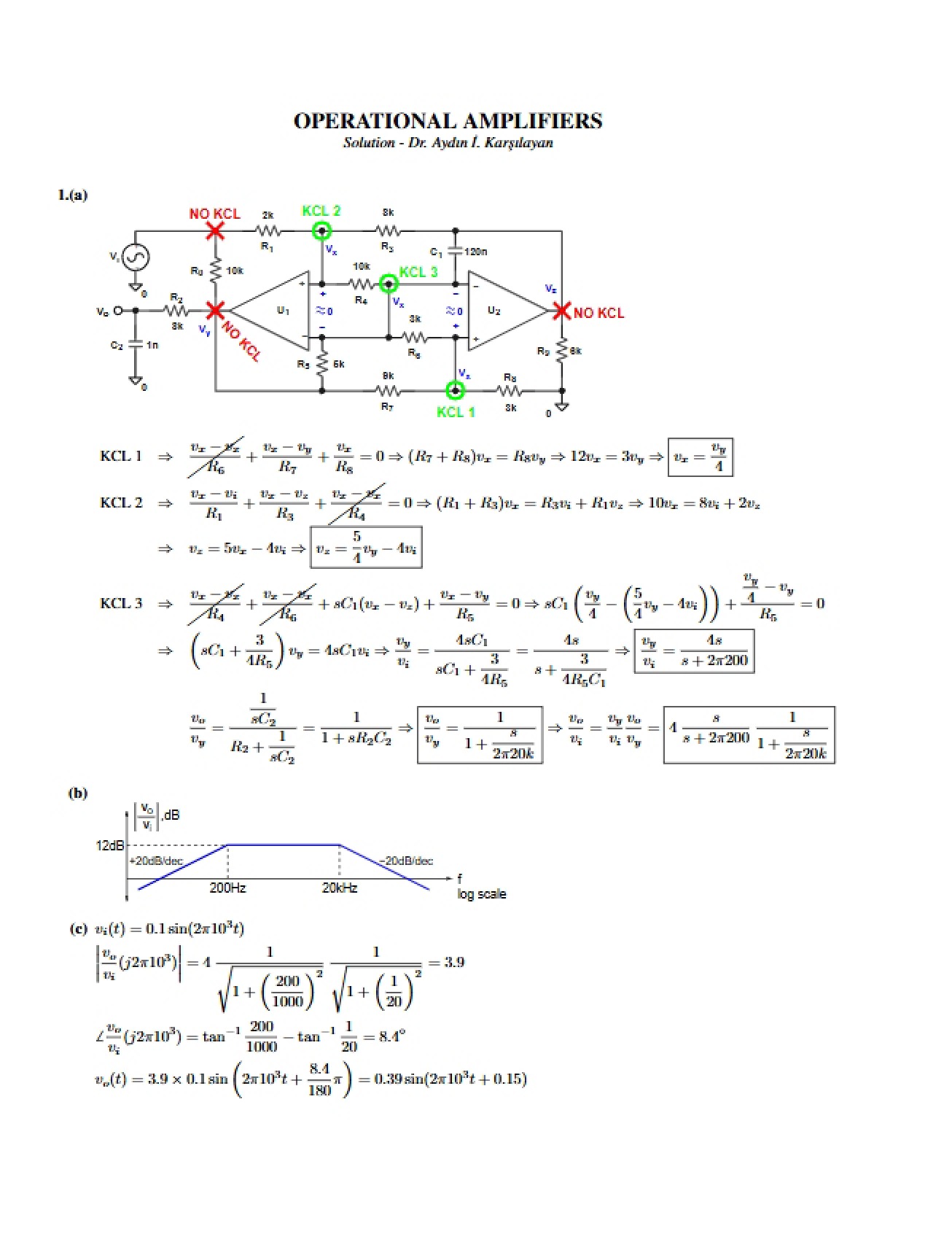Second Set of Solutions for an Electronics Exam