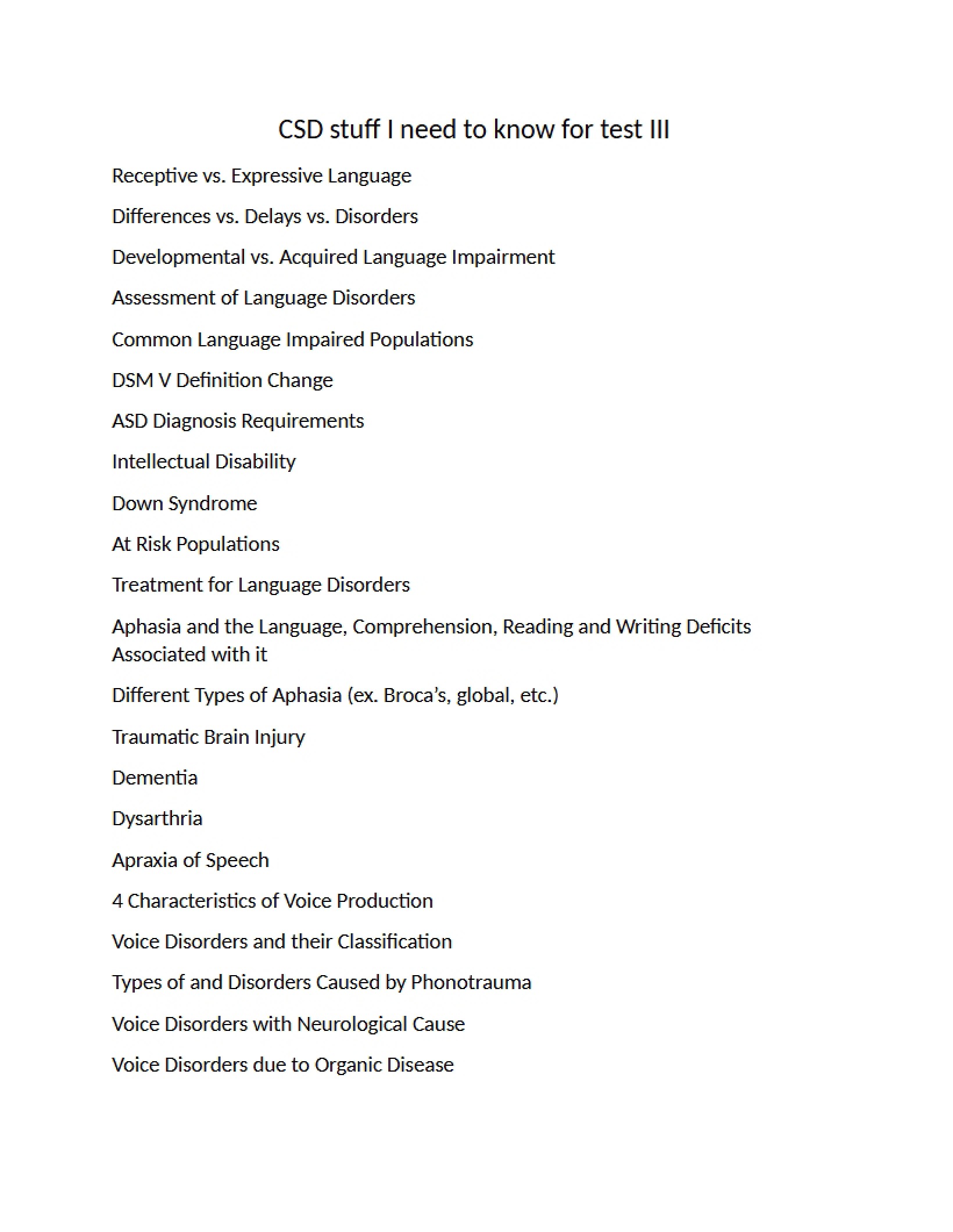 Test III Study Material