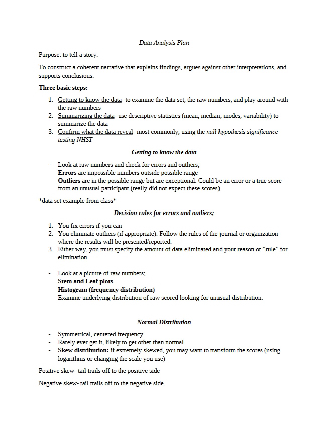 Plan for Data Analysis