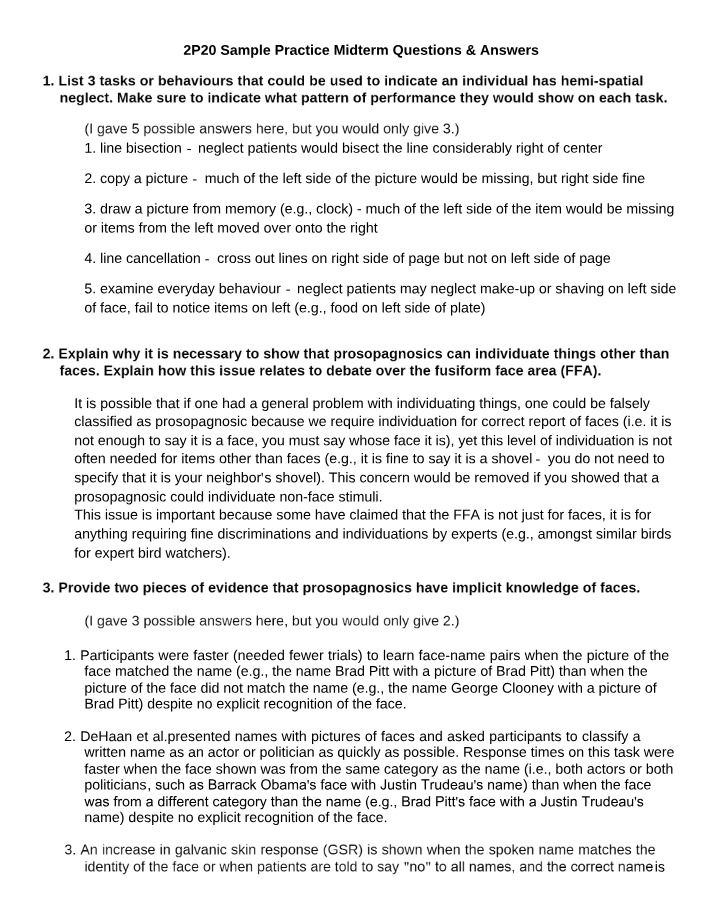 2P20 Practice Midterm Questions and Answers