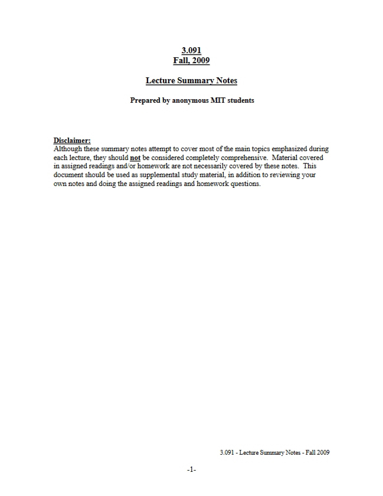 Solid State Chemistry Notes