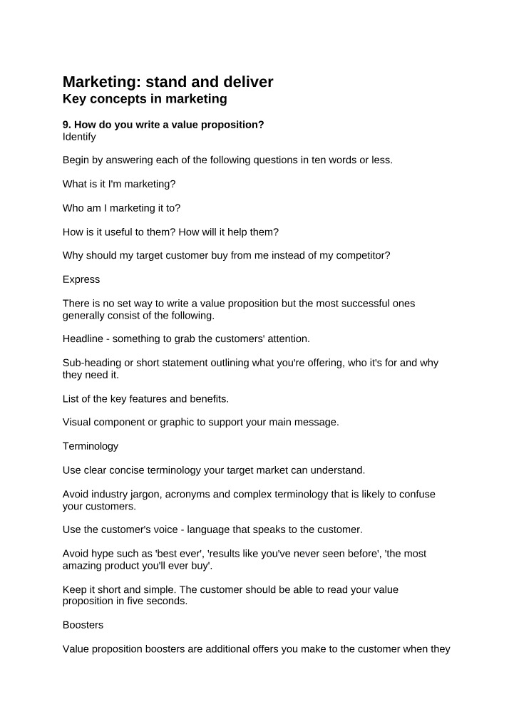 How to Write a Compelling Value Proposition