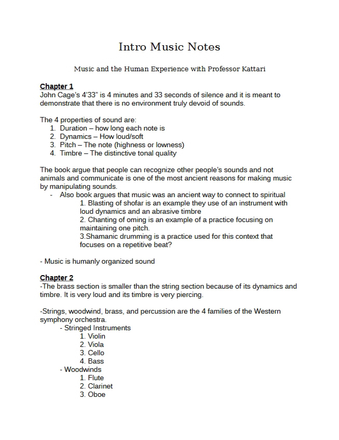 Basic Music Theory Notes