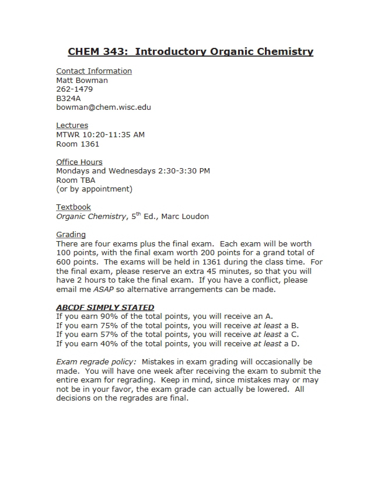 Course Syllabus