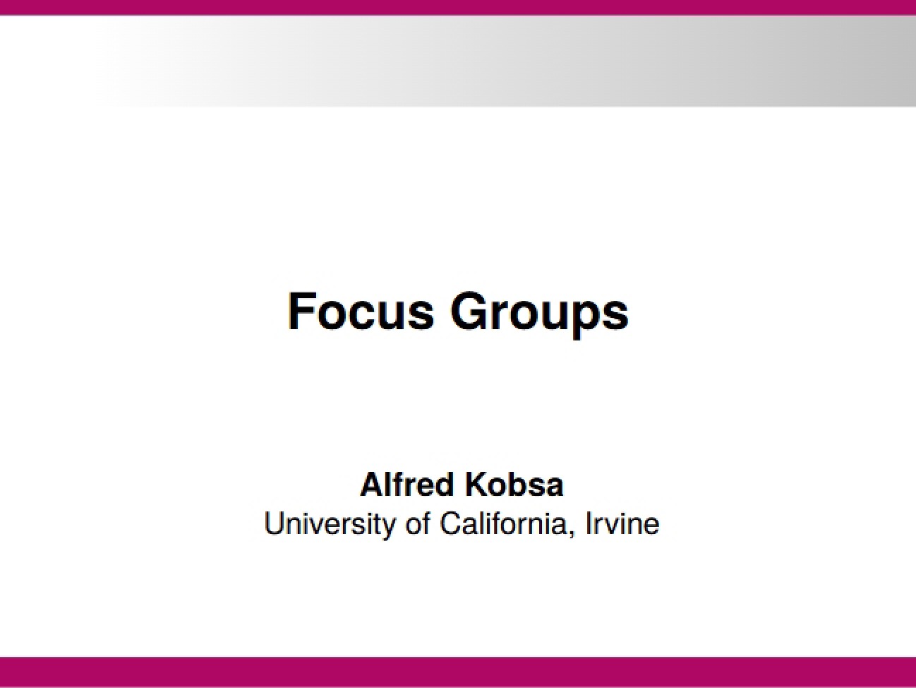 Groups for Focus