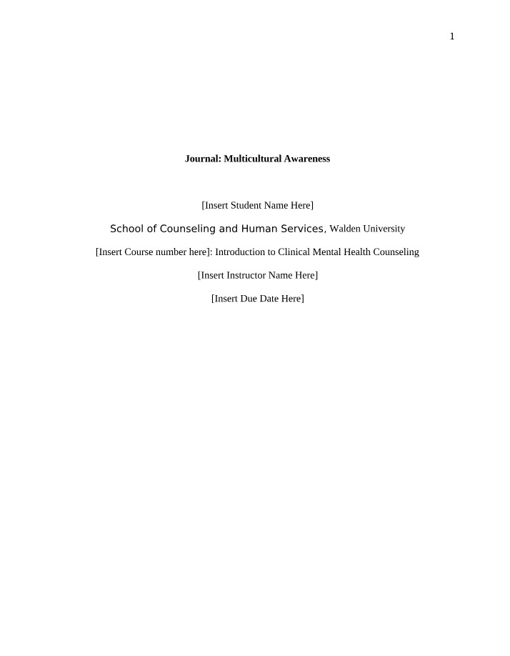 Multicultural Awareness Journal