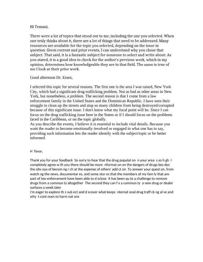 Essay on Drug Trafficking