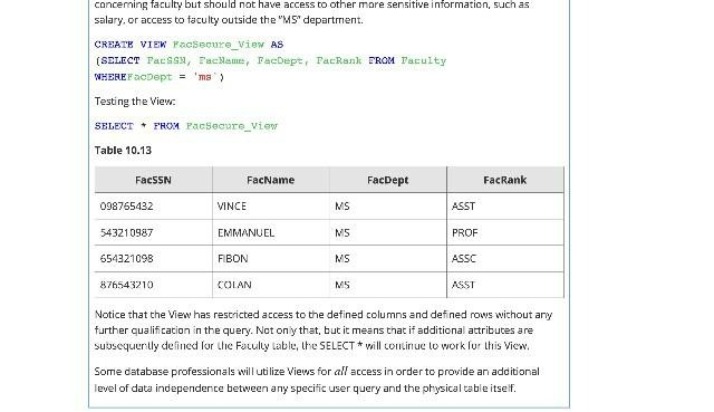 Secure View Access for Faculty - 'MS' Department