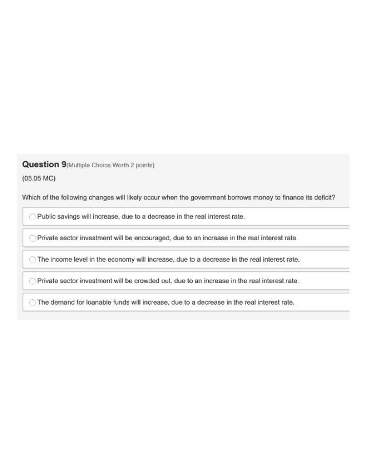 ECO299 - Government Borrowing Questions