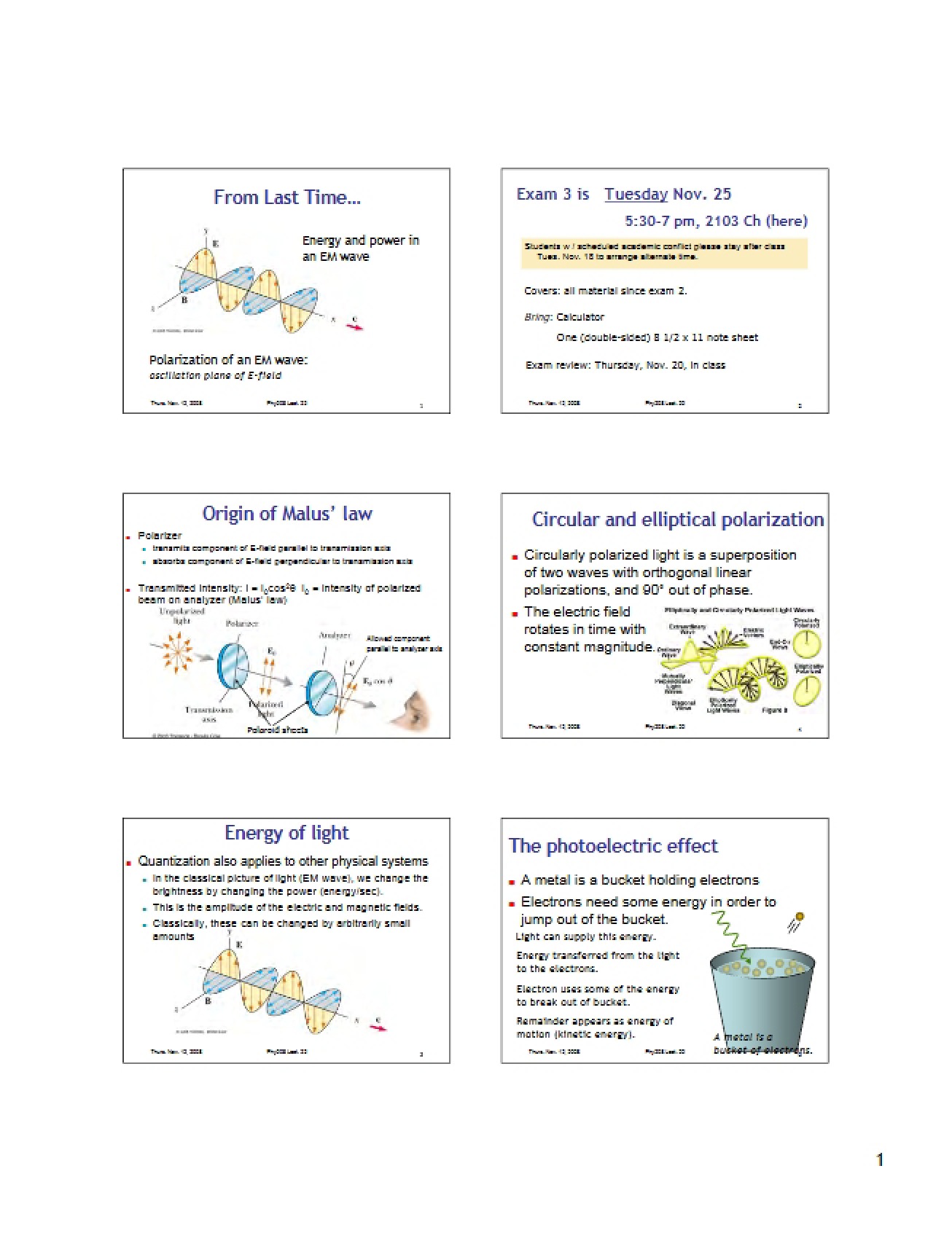 Notes from the Lecture (6)