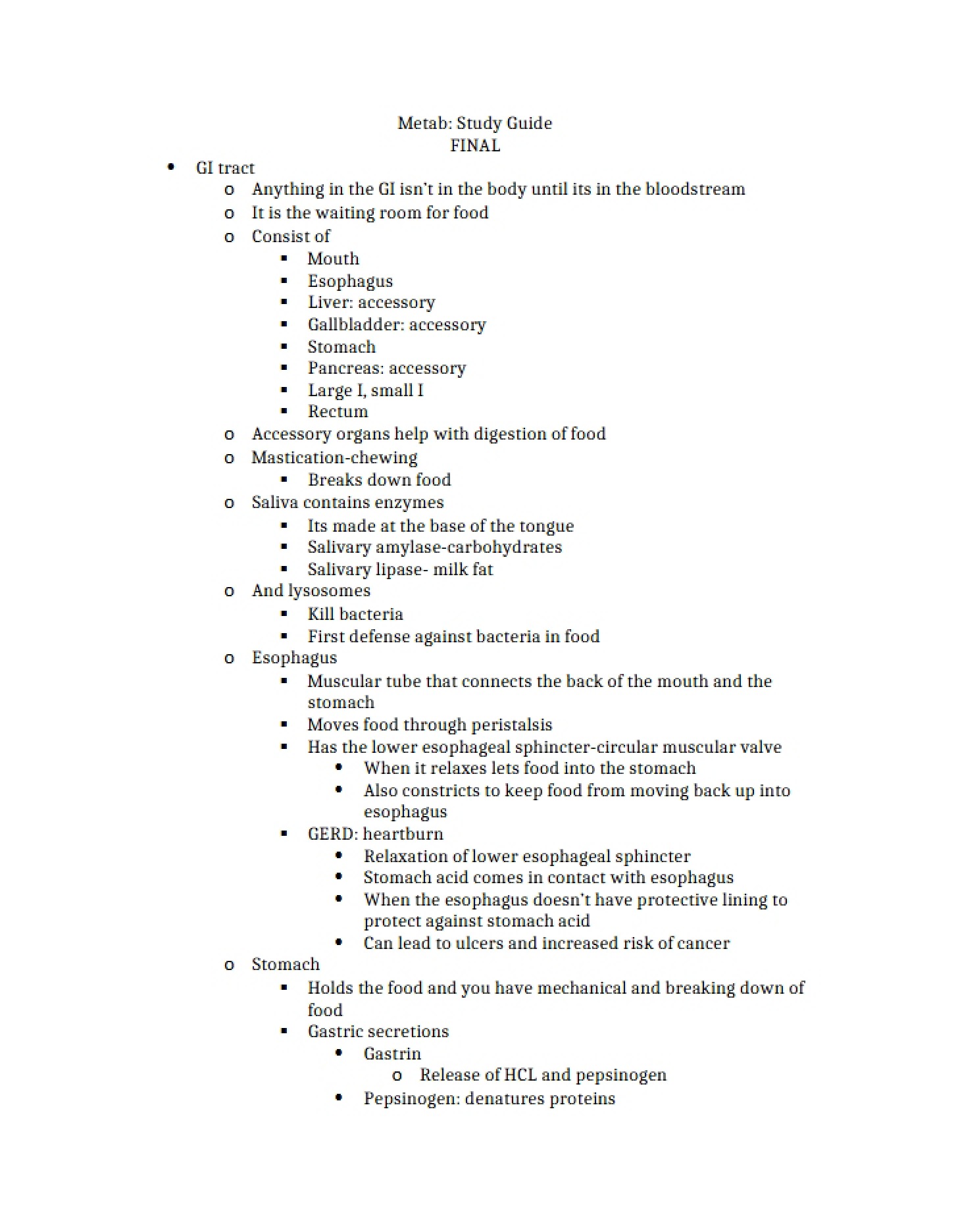 Metabolism Concept Review