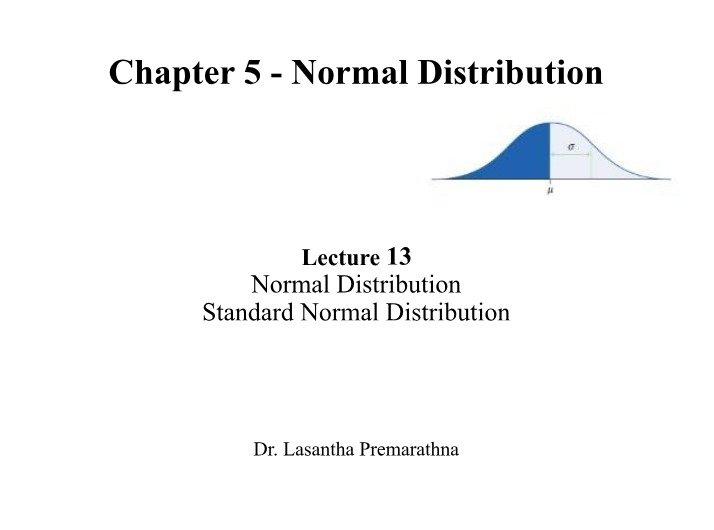 Normal Distribution - Mean and Standard Deviation