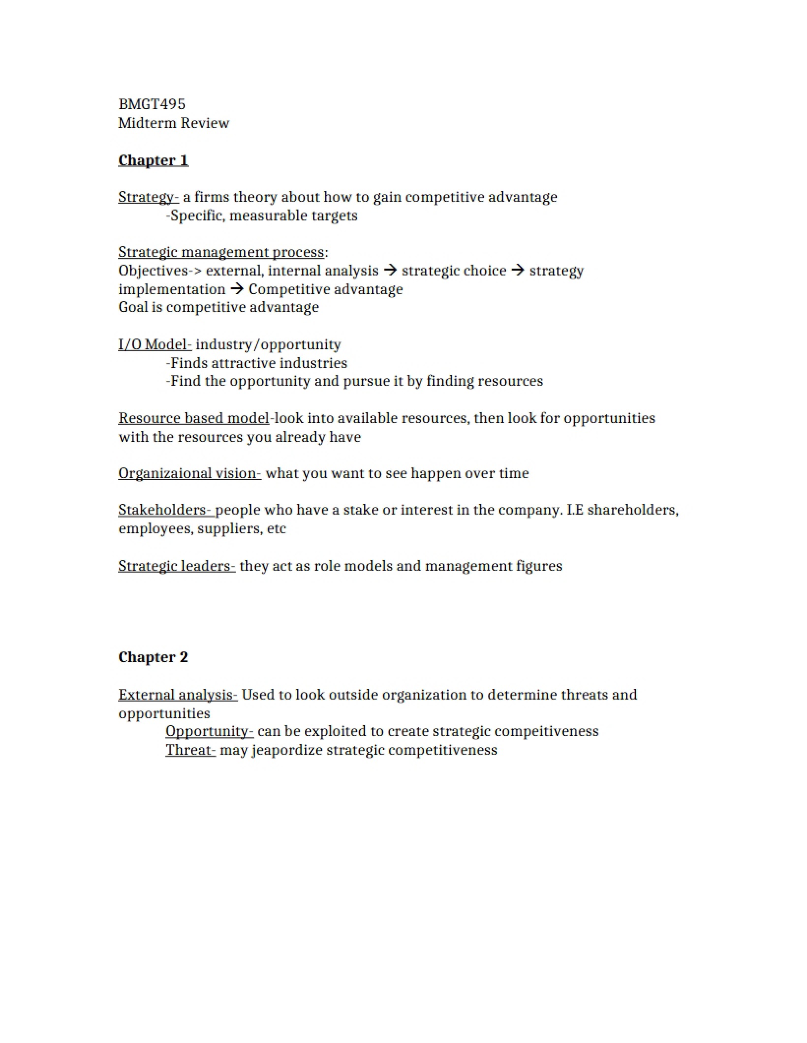 Midterm Exam Review
