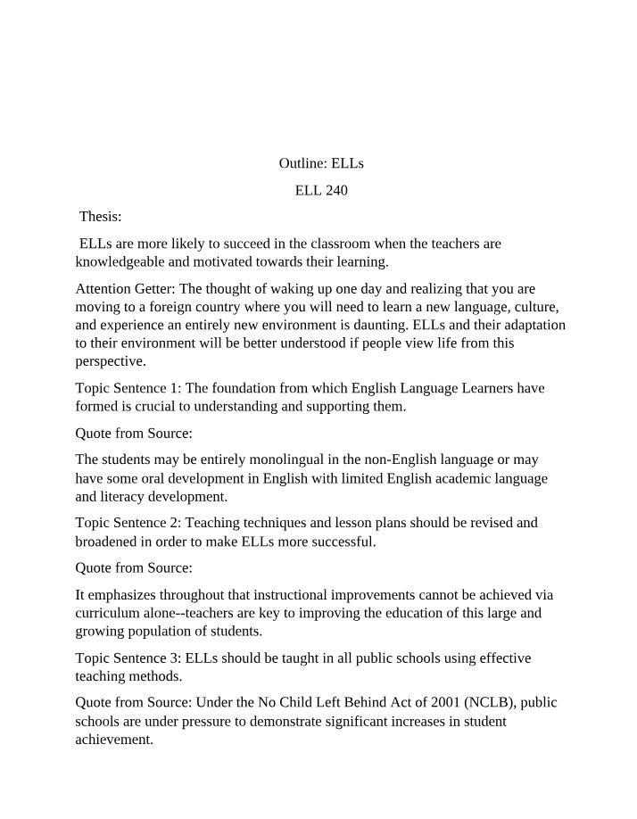 Academic Success Key for English Language Learners