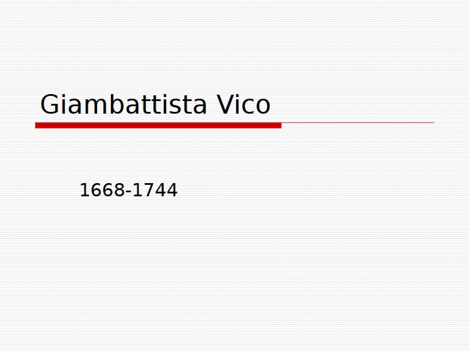 Vico Giambattista Study
