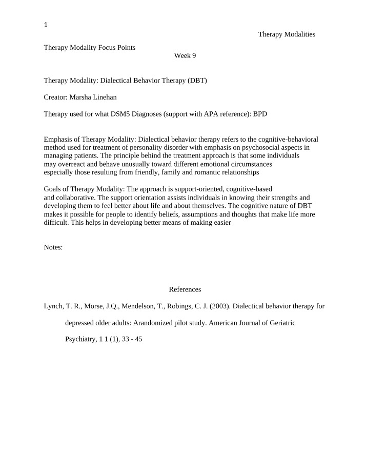 Dialectical Behavior Therapy (DBT) vs Other Modalities