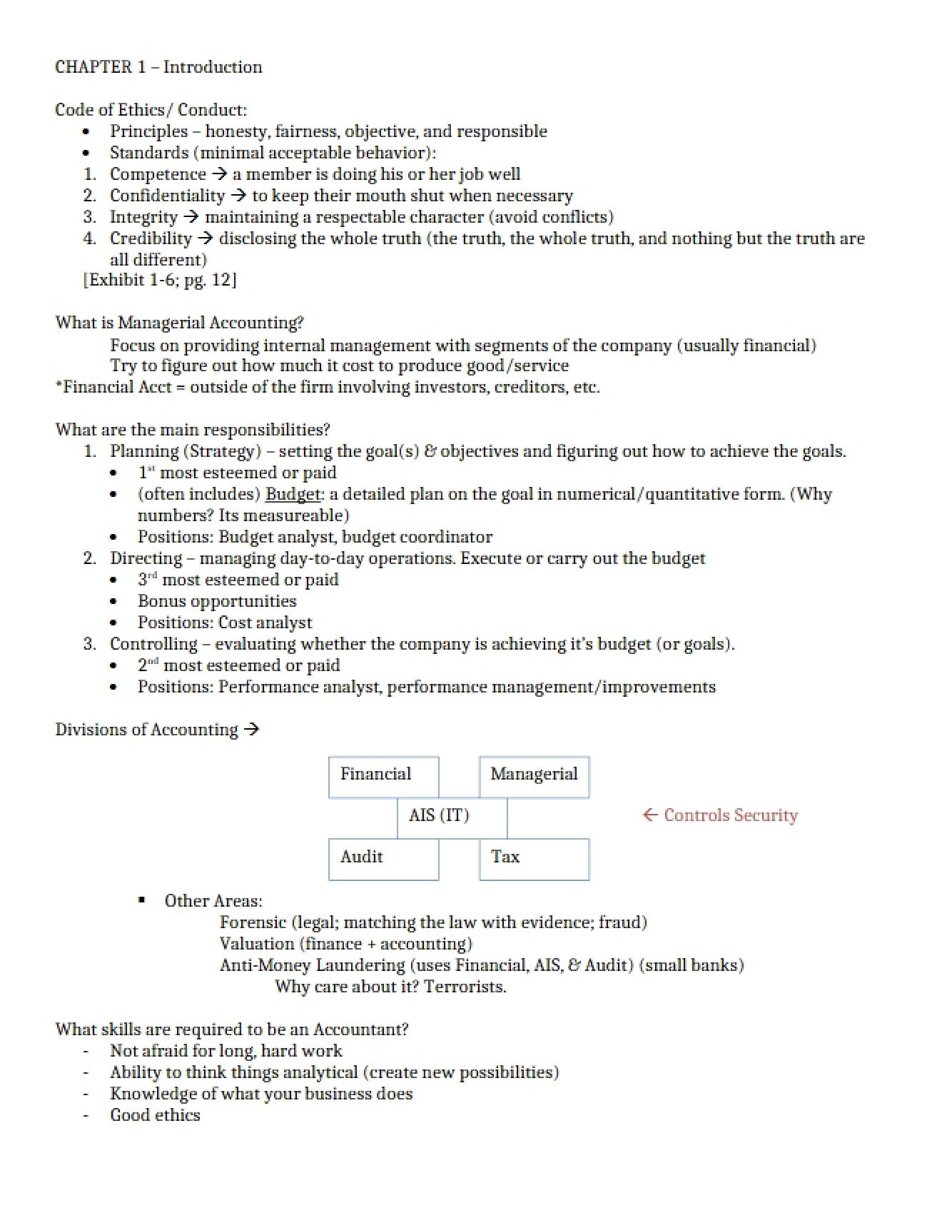 Managerial Accounting Introduction