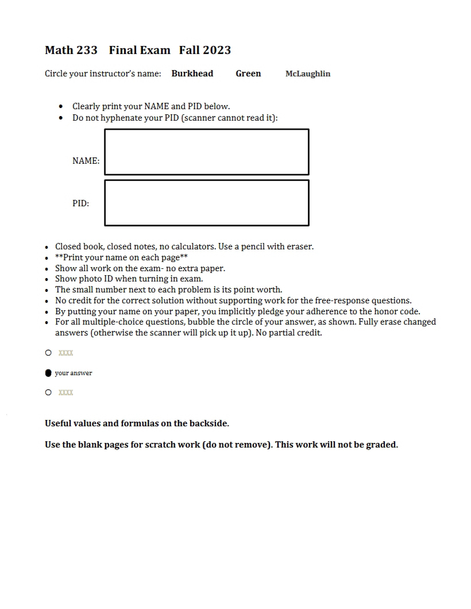 Final Examination