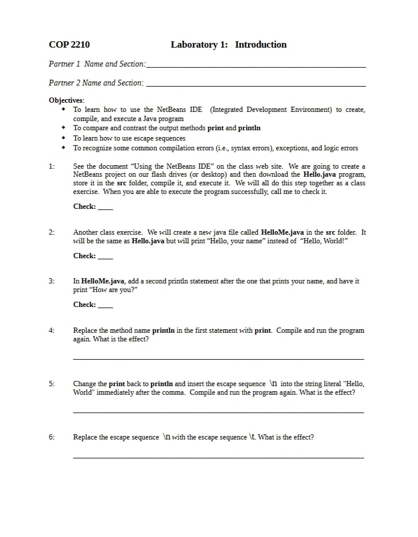 Intro to Laboratory 1