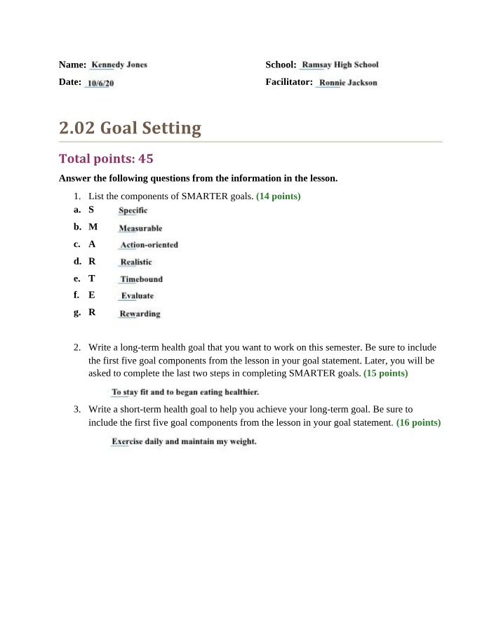 Goal Setting 2.02
