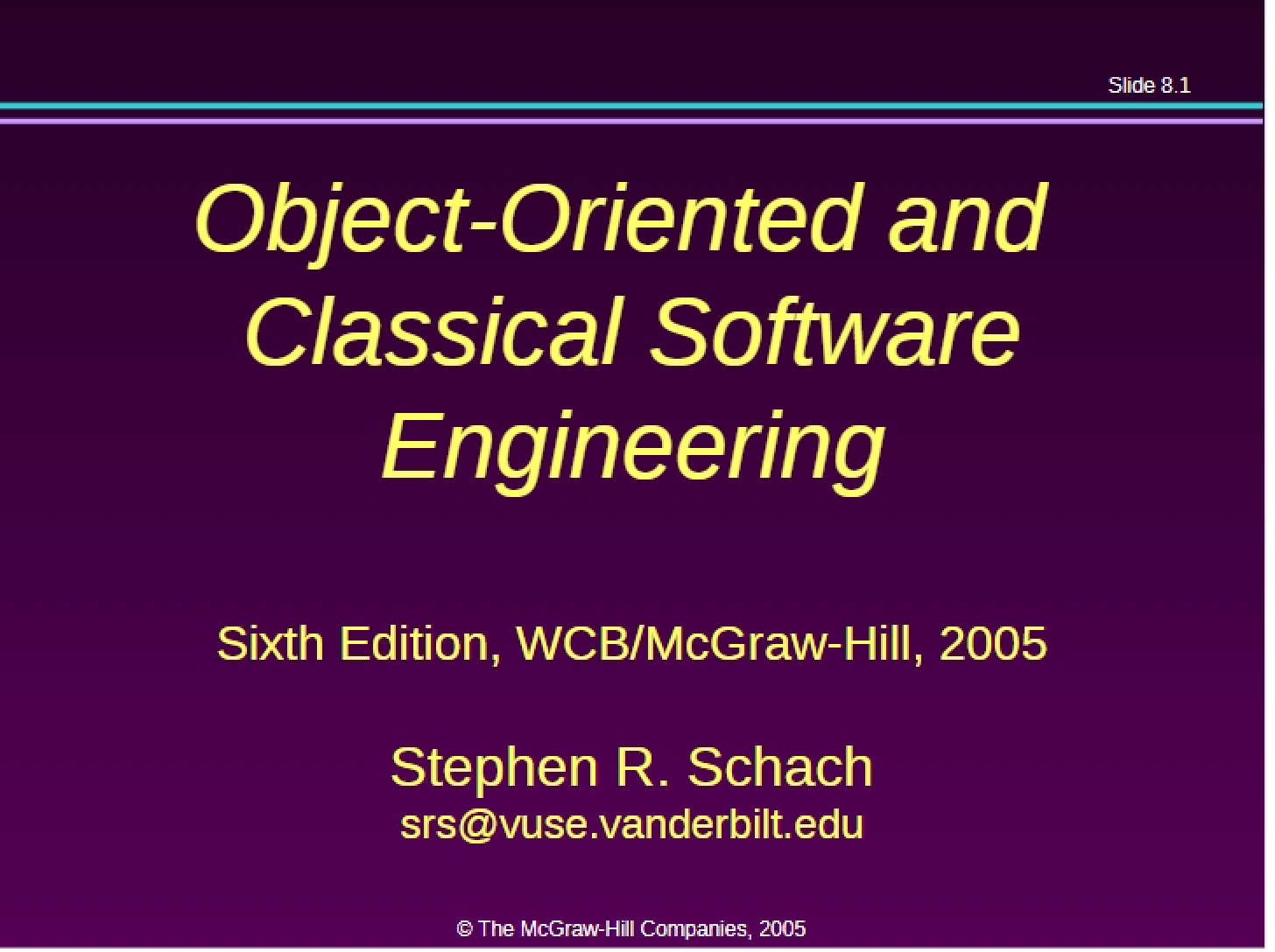Software Engineering (ClassicalObject-Oriented)