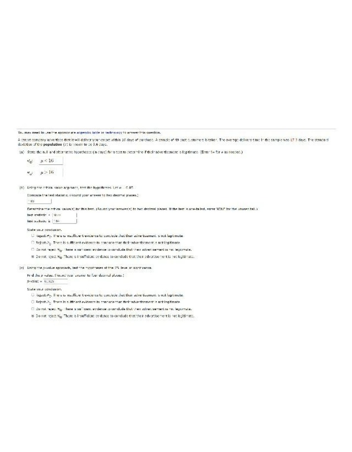 Hypothesis Testing Problems for ECN 221