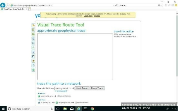 Visual Trace Route Tool for Network Path Analysis