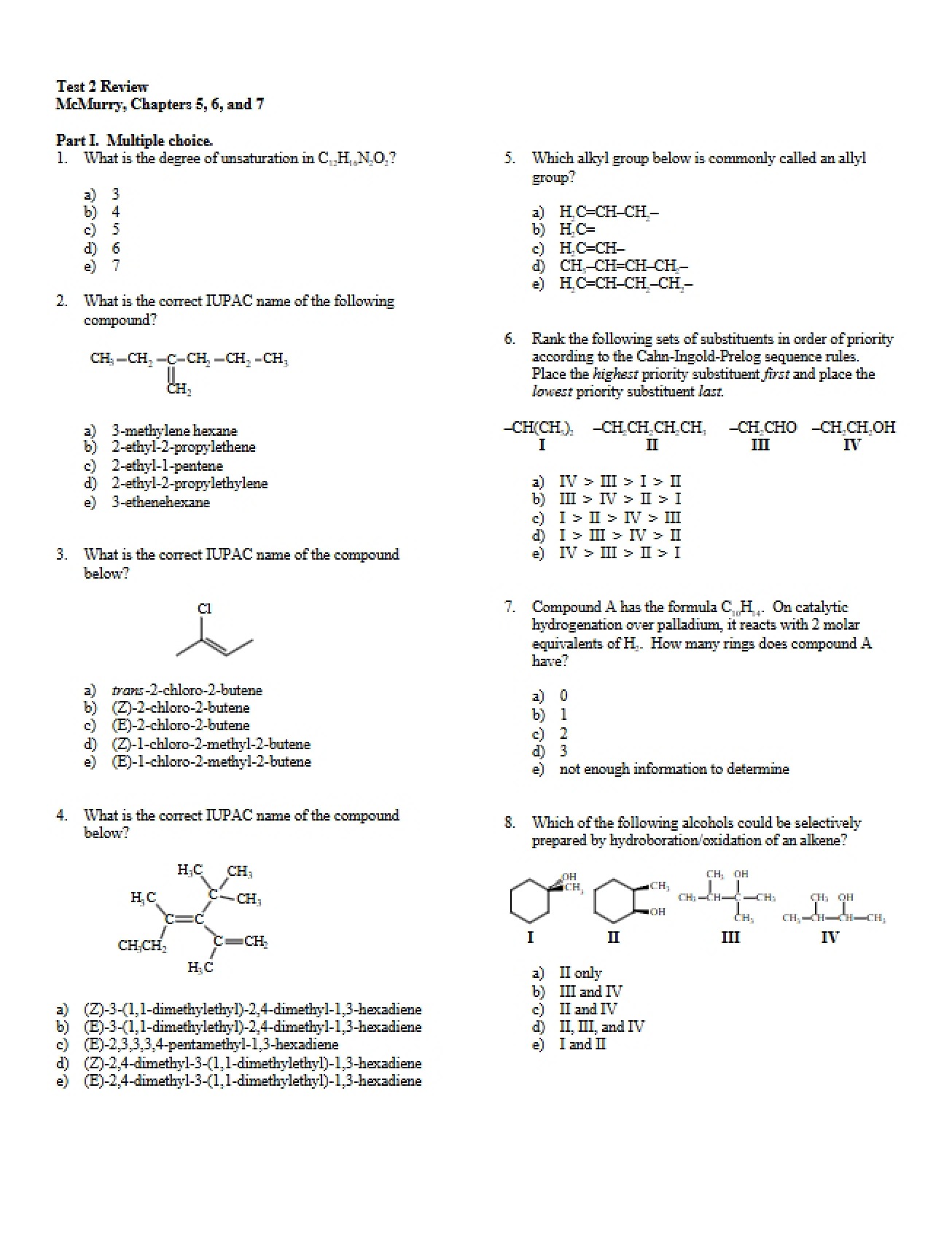 Review for Test Two