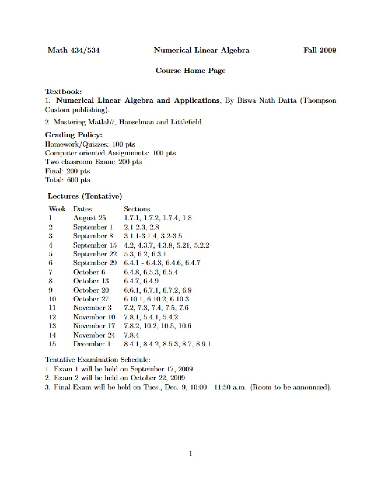 Linear Algebra Numerical Methods