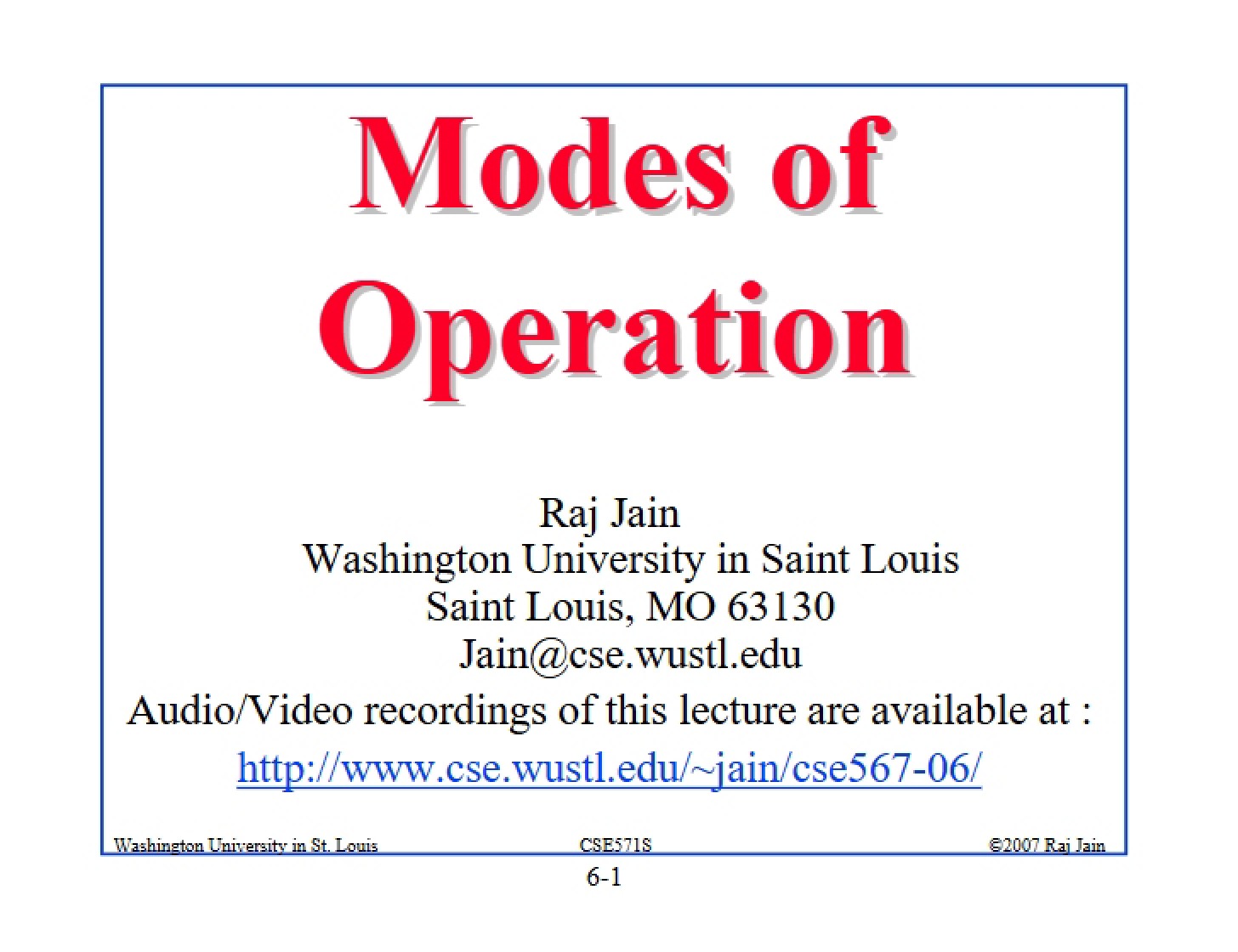 Operational Modes