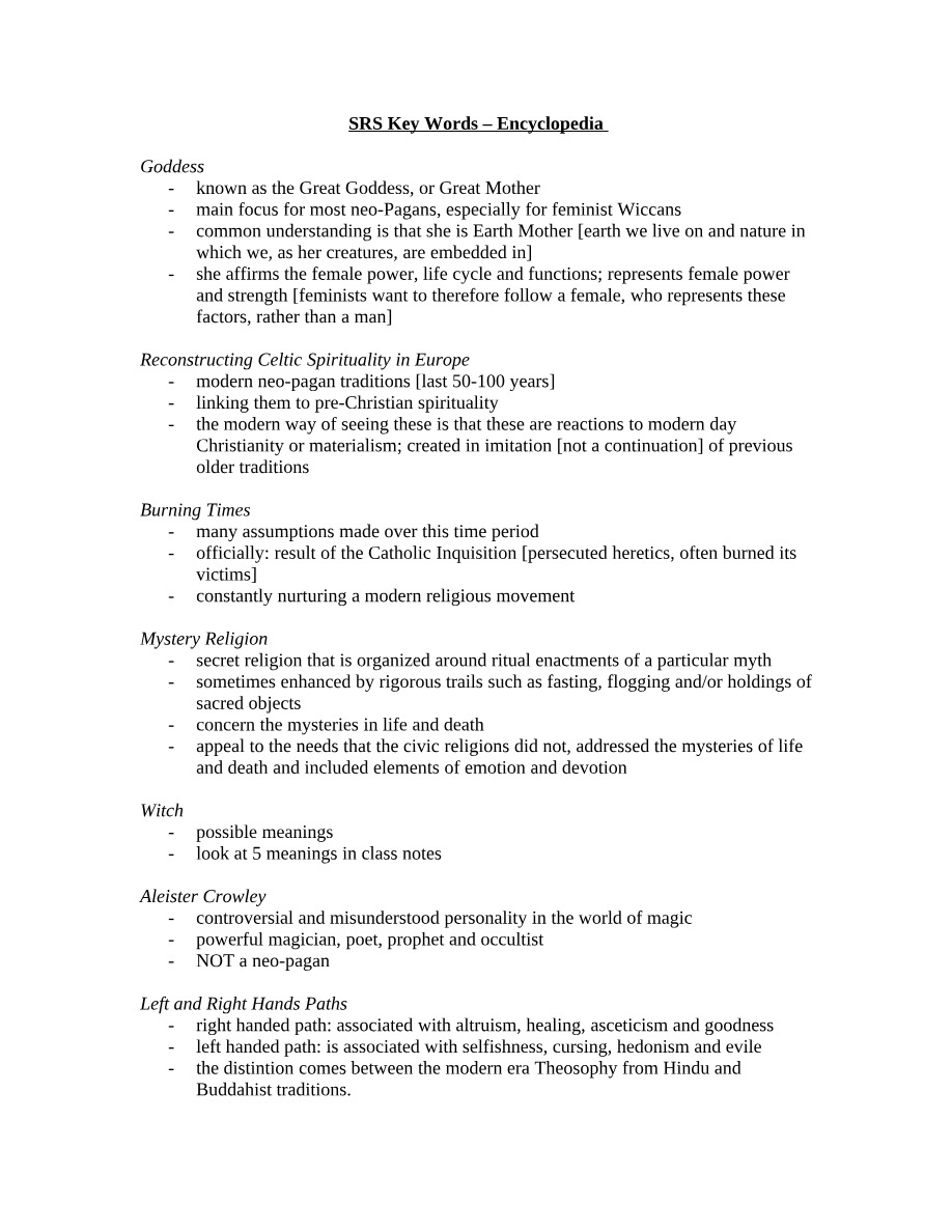 SRS1110 Notes (2023)