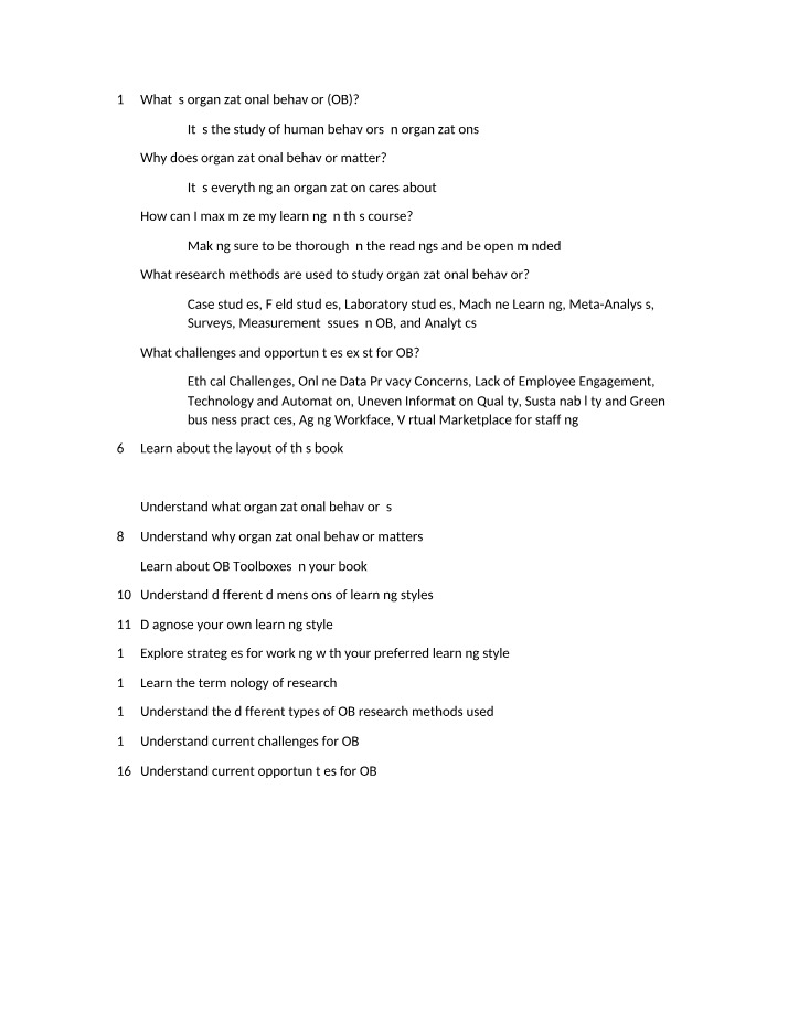 Organizational Behavior Overview