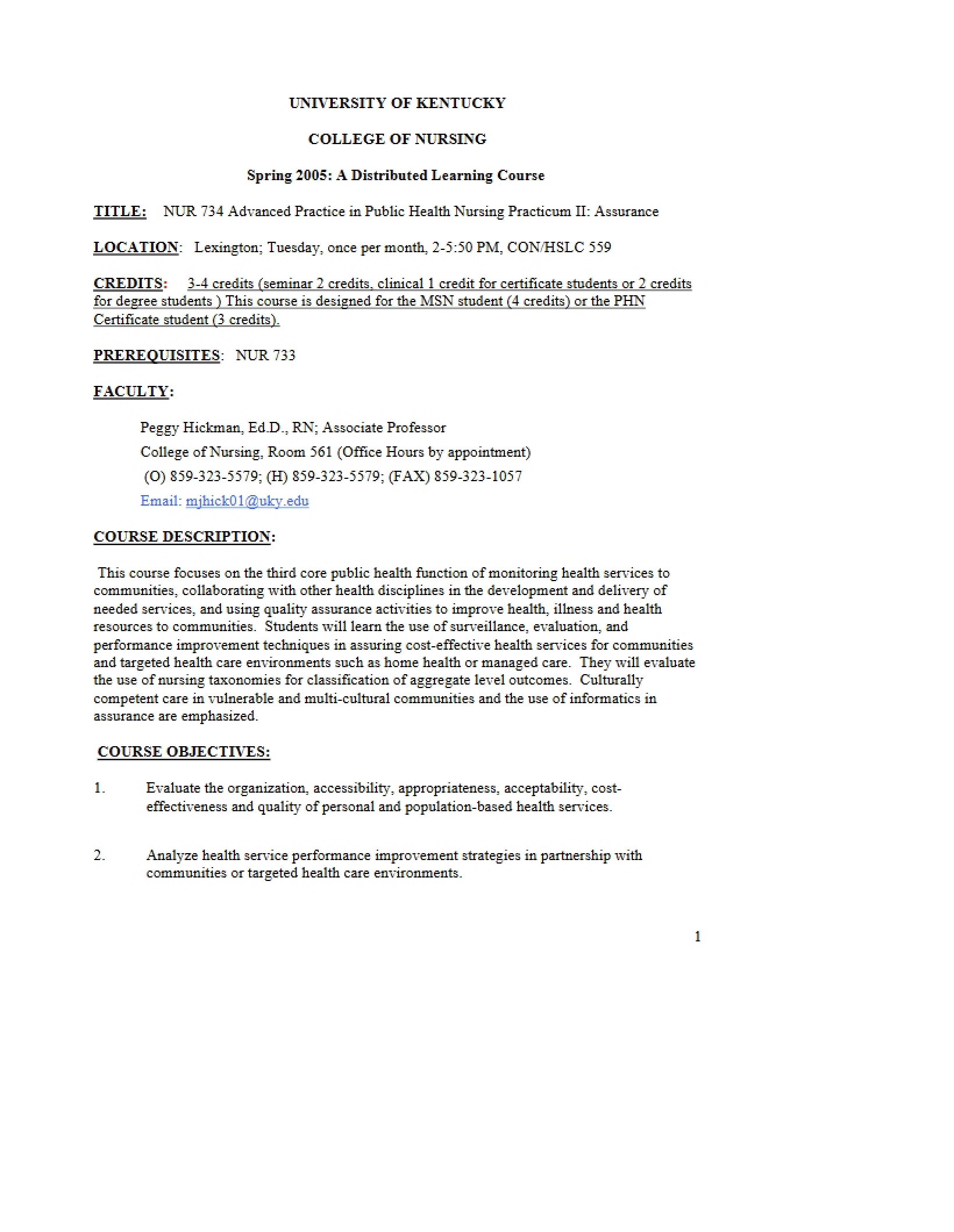 Syllabus for NUR 734
