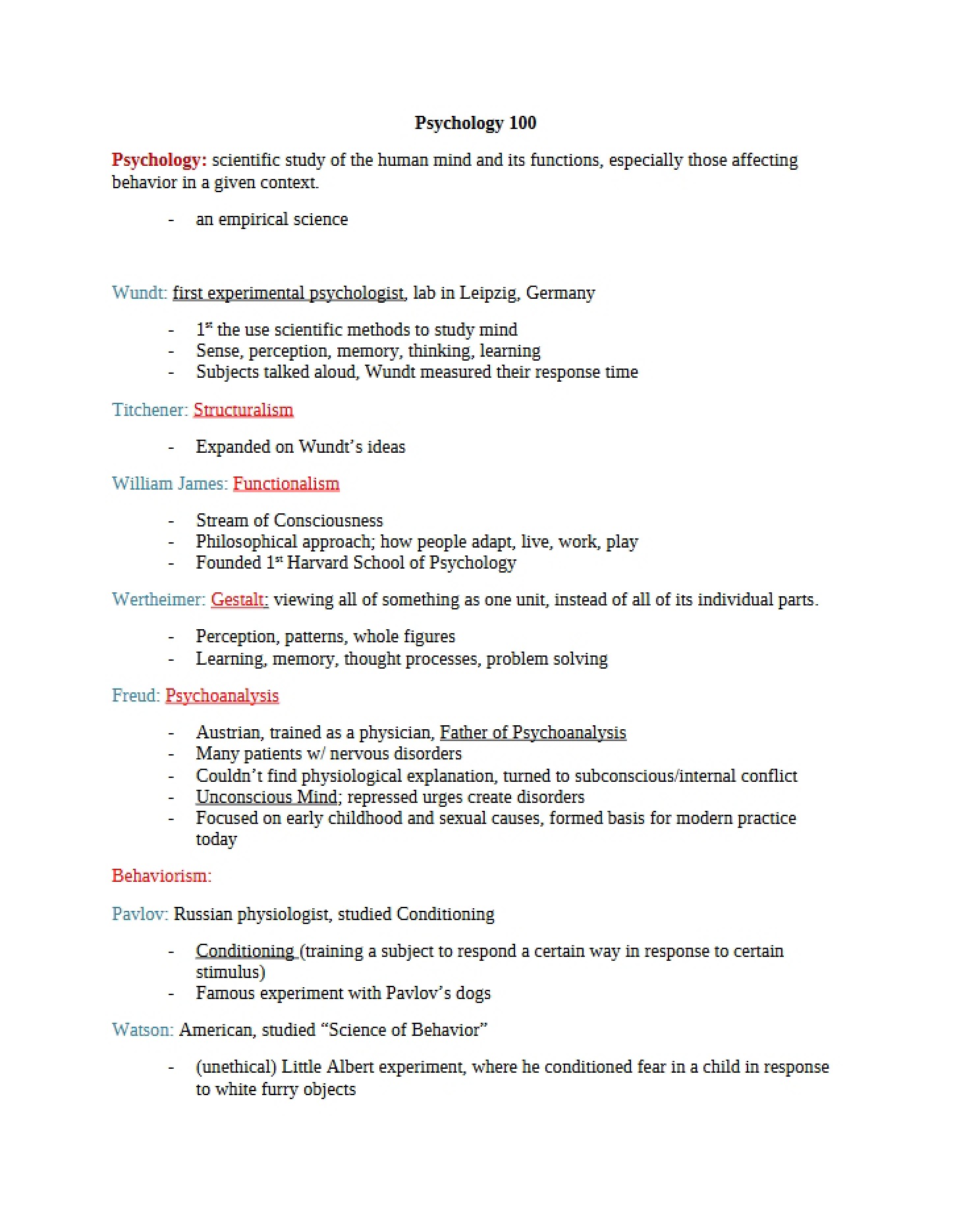 Psychology Principles