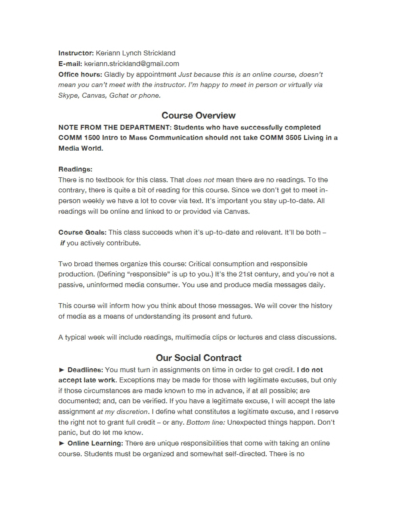 Fall 2013 Syllabus COMM3505