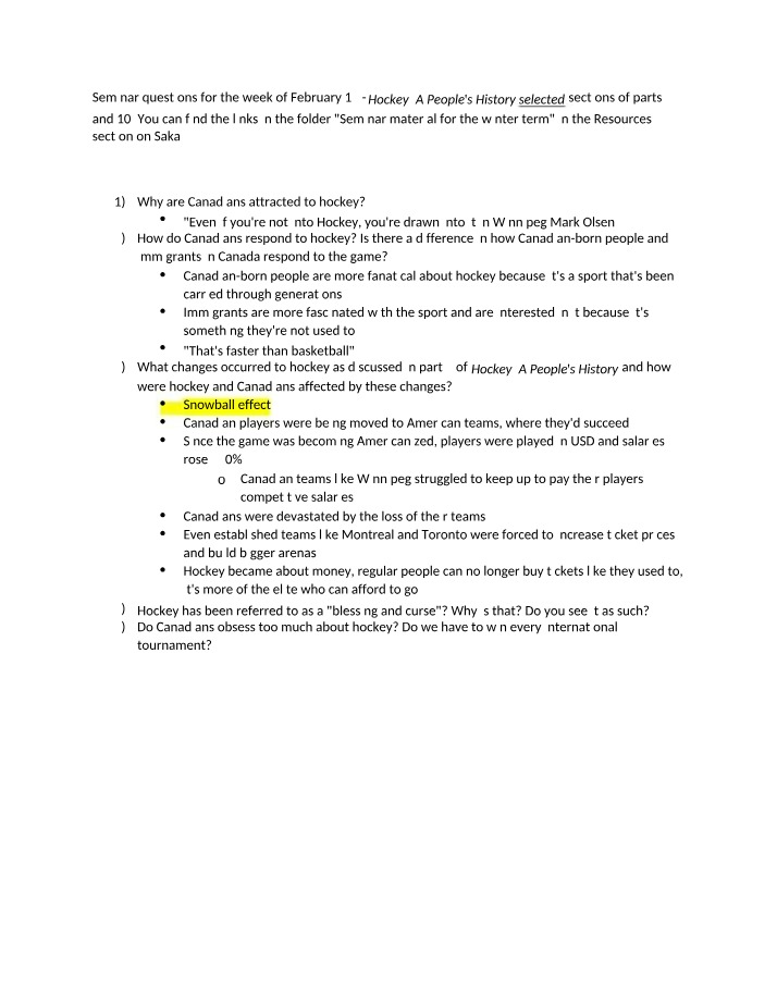 Week 6 Seminar Questions