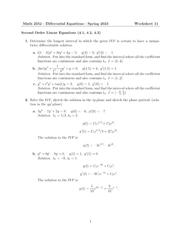 MATH 2403 - Worksheet 11