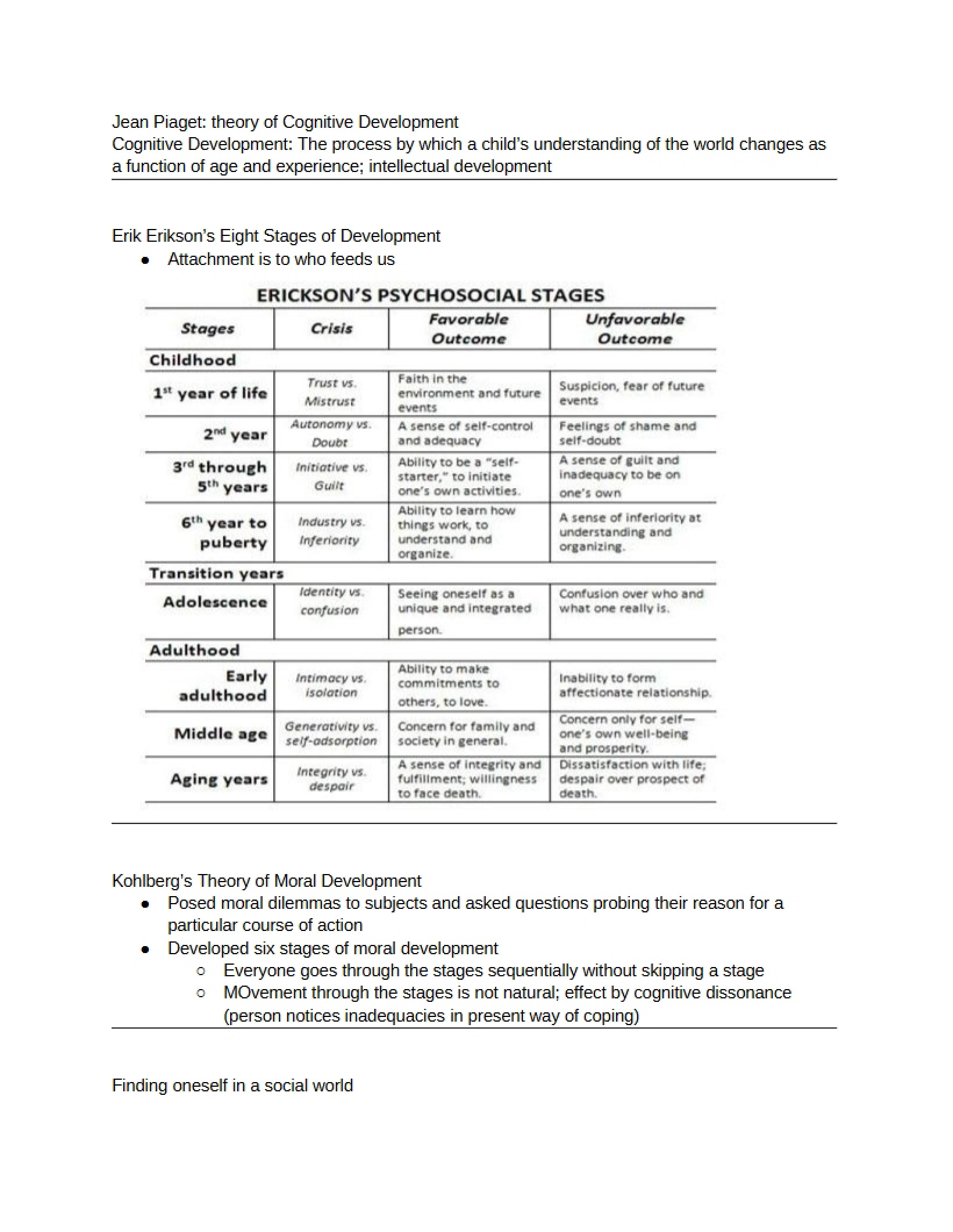 Development of Cognition