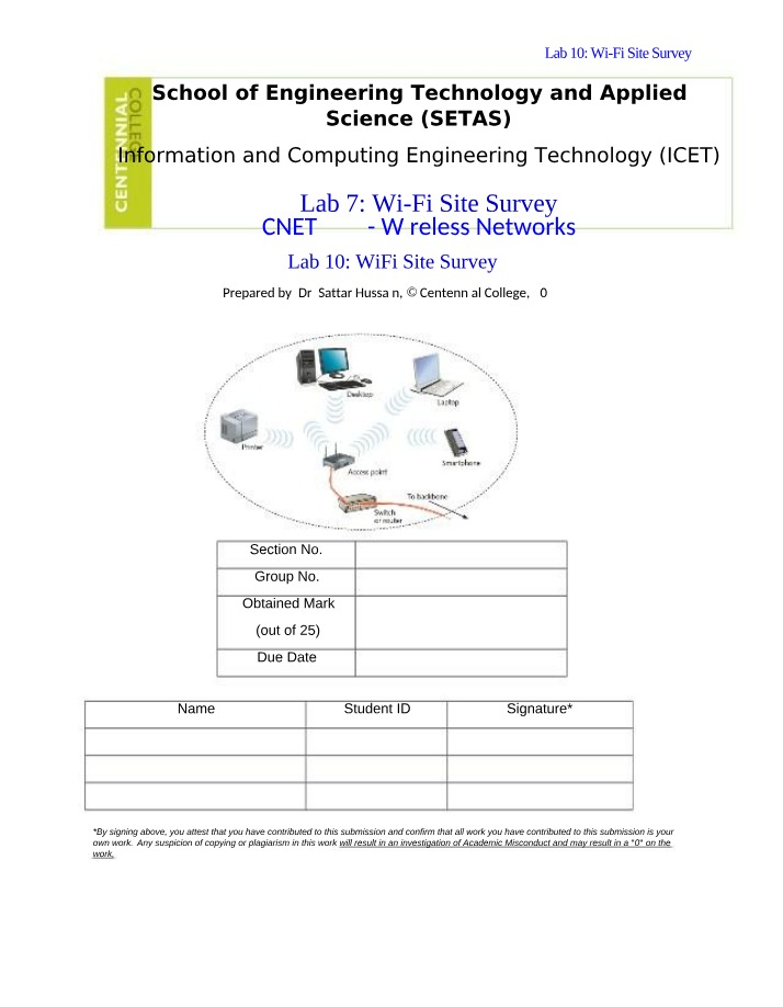 Wi-Fi Site Survey - Lab 10