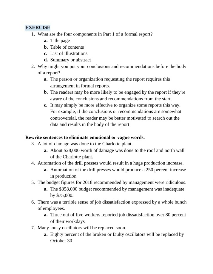 Why Conclusions Come First in Formal Reports
