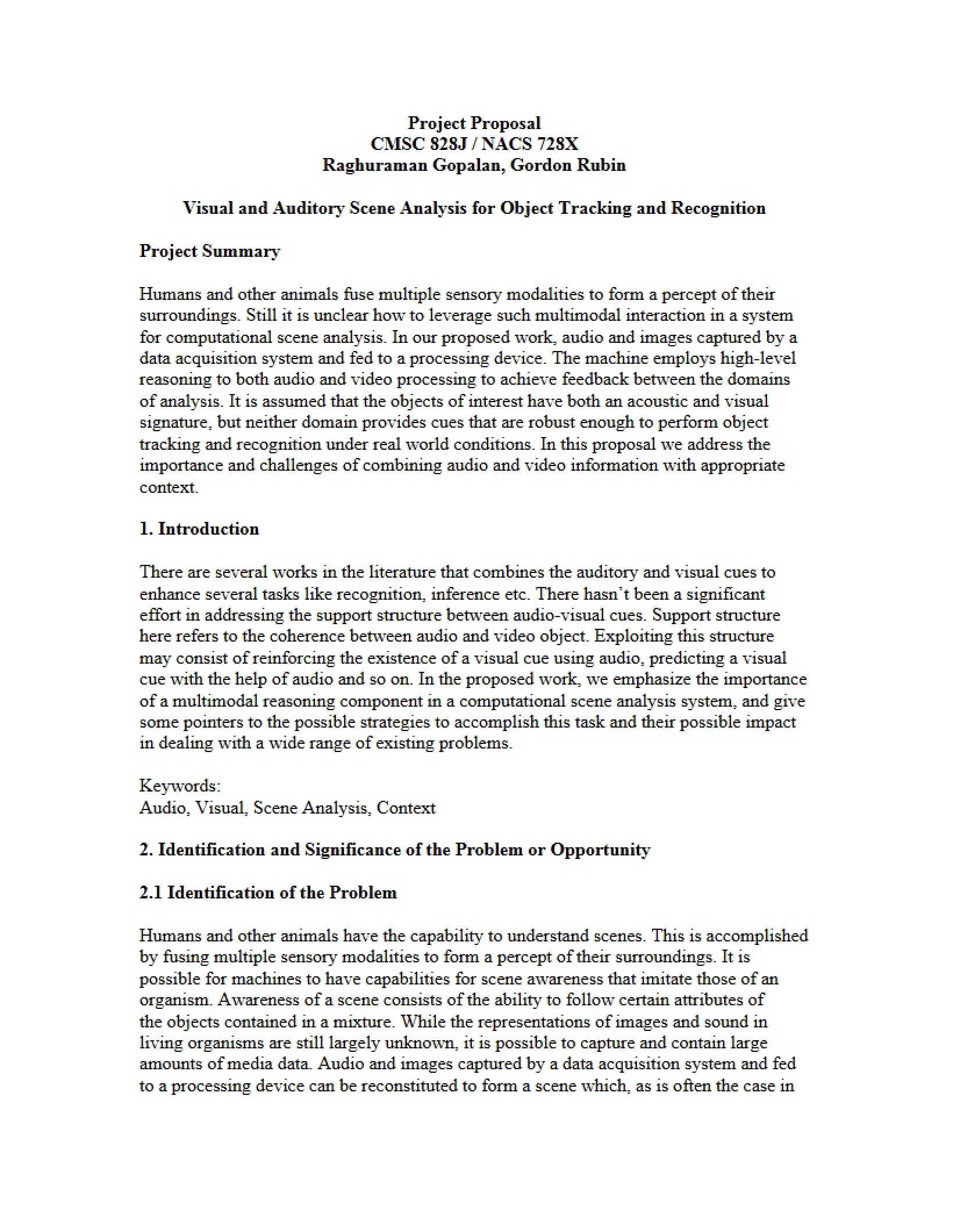 Proposal for Project