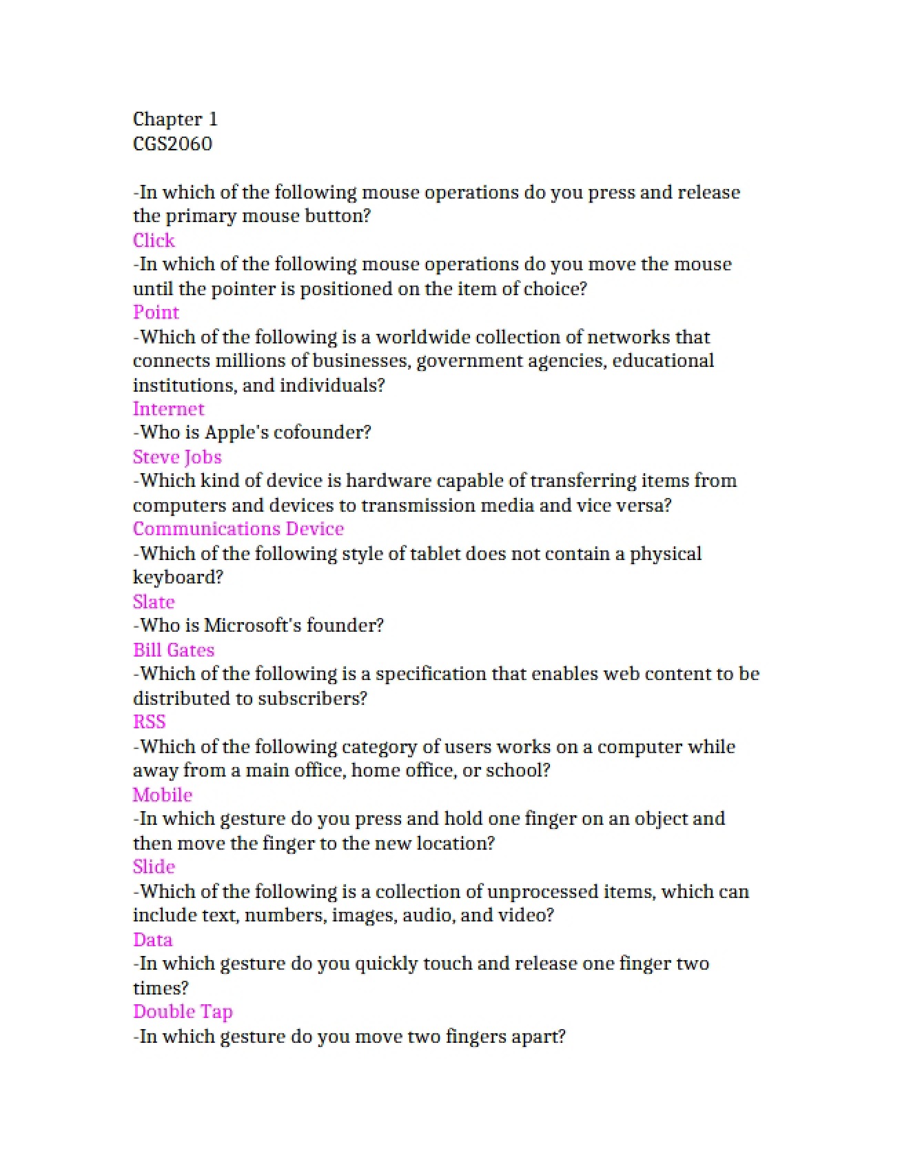 Chapter One Overview