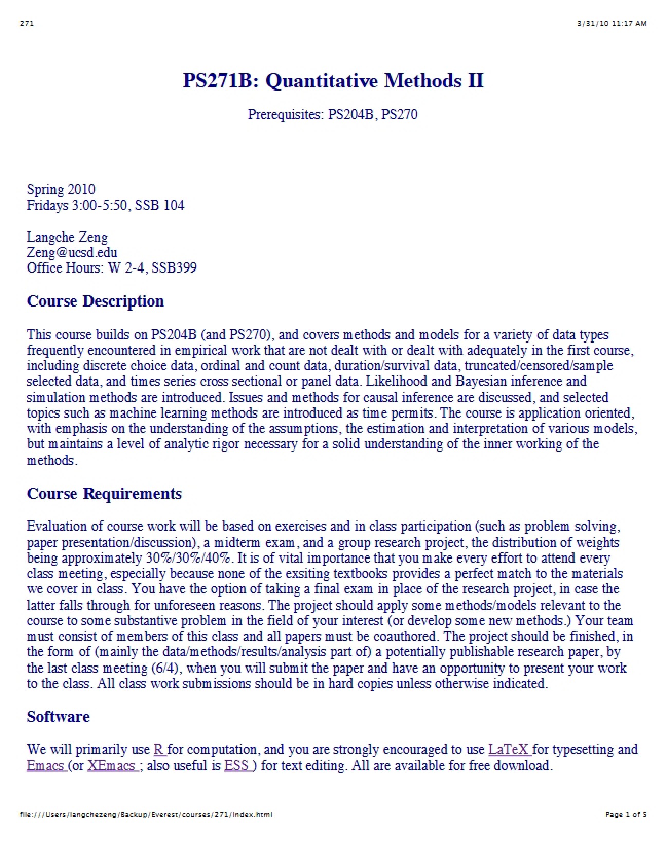 Advanced Methodology Syllabus