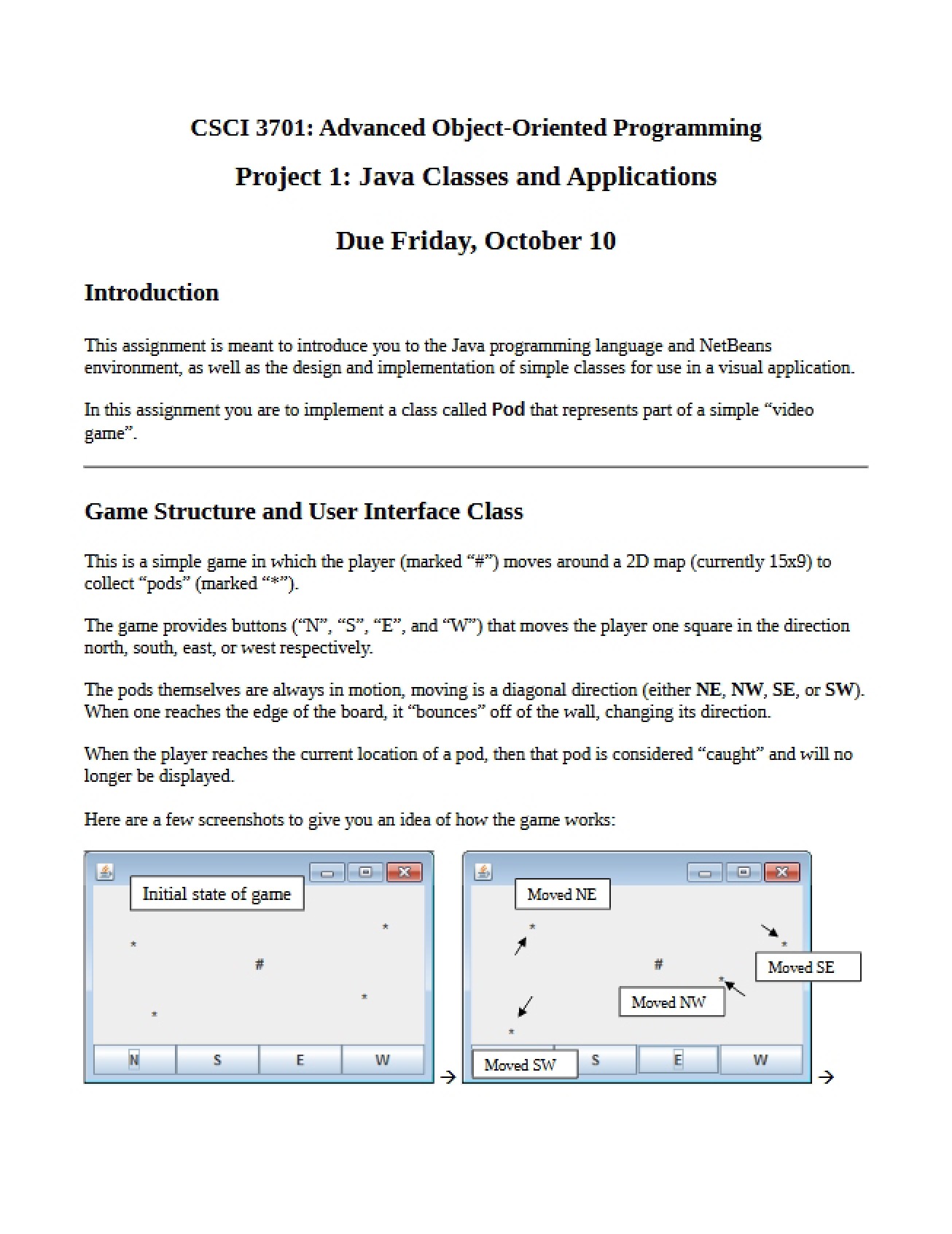 Java Classes and Applications (Project 1)
