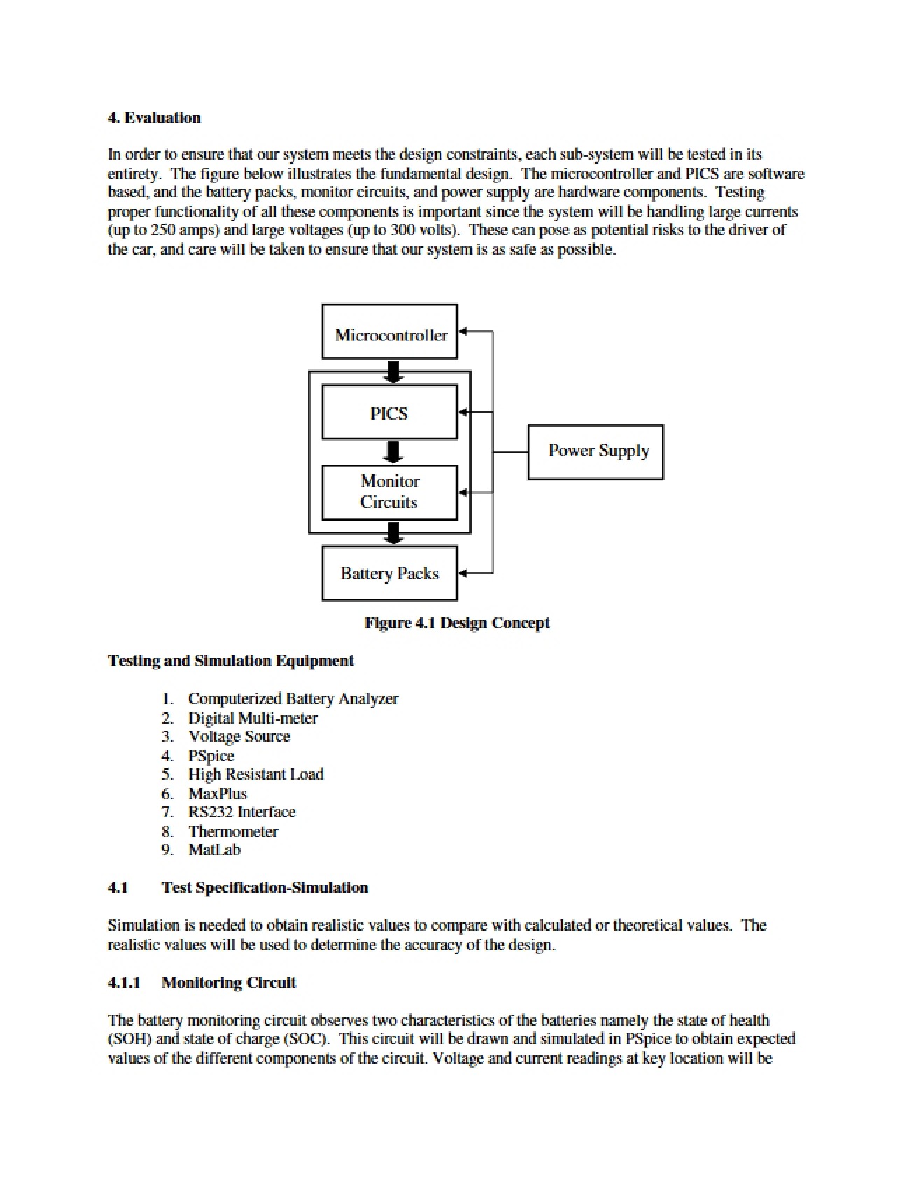 Test Specification Details