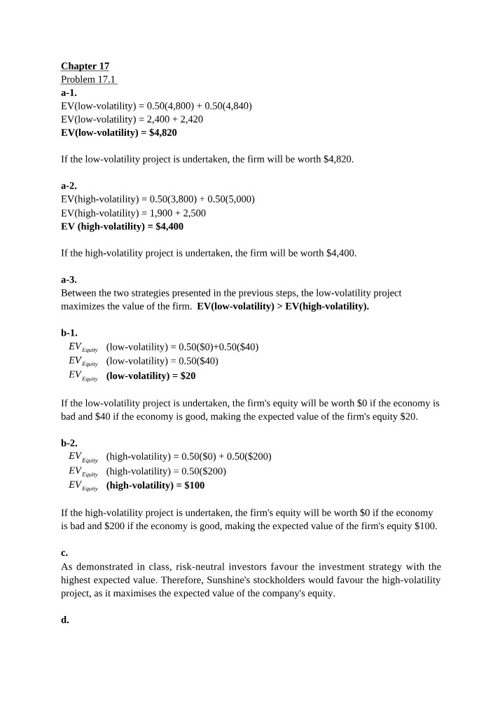 Solutions for Finance Problems