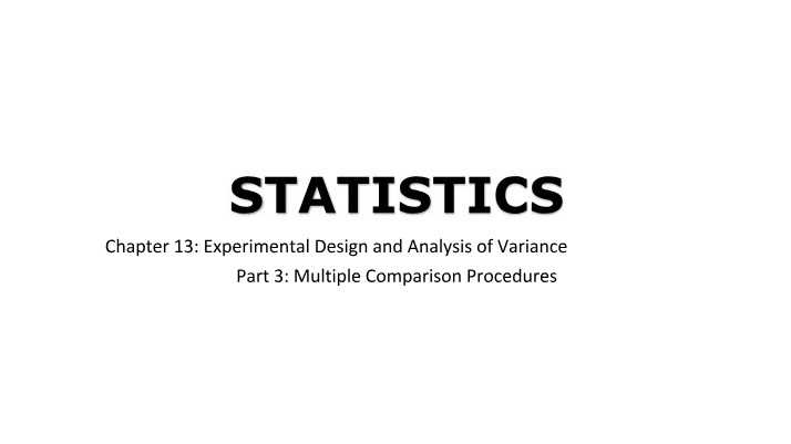 Statistics WH550101 Chapter 13 Notes
