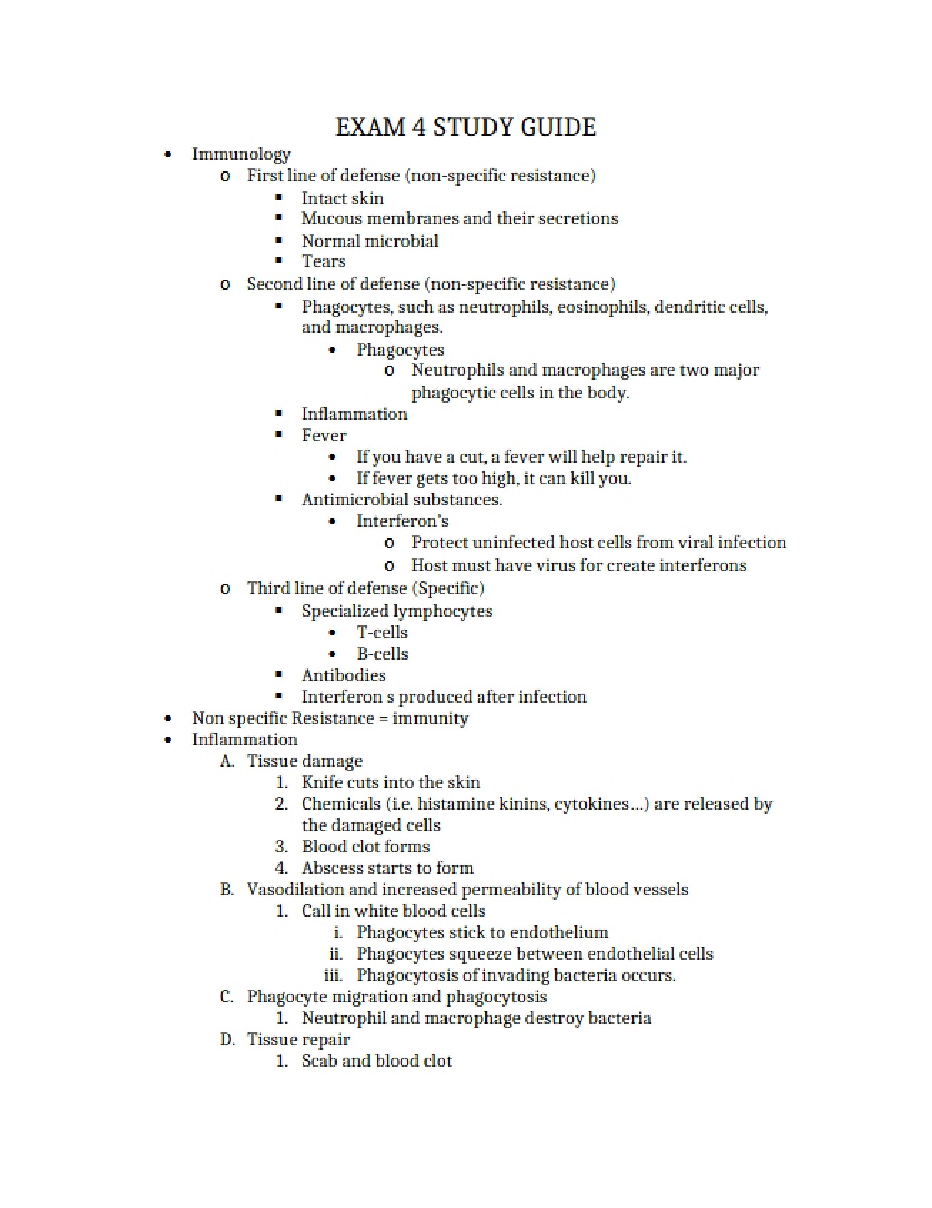 Fourth Exam on Immunology