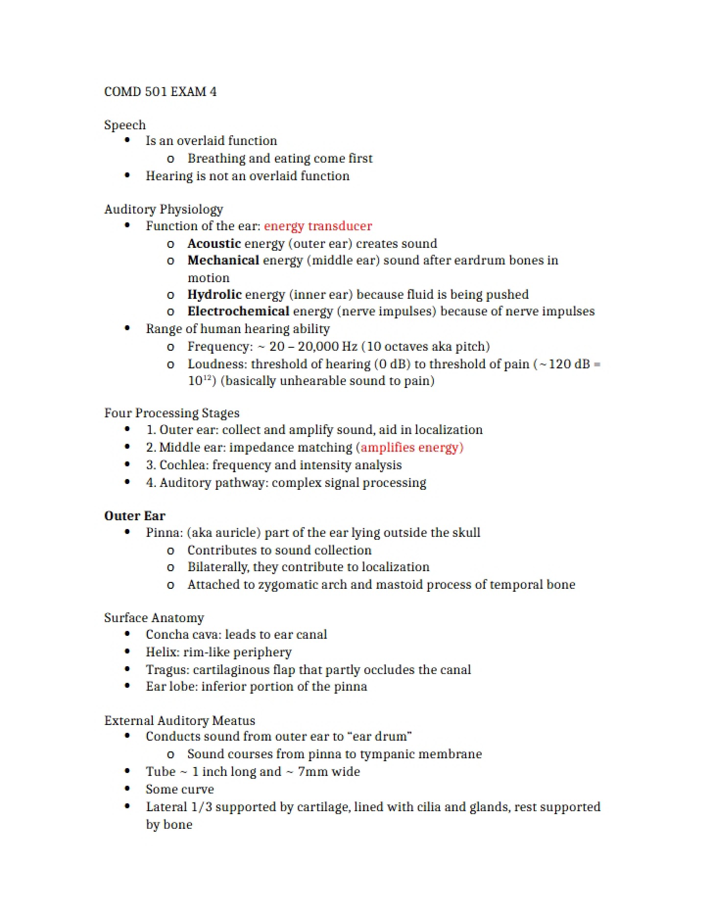Exam 4 for COMD 501